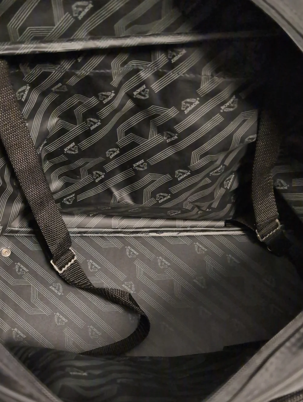 Vintage Jordache Black Nylon Travel Duffel Bag Carry-On Luggage Tag